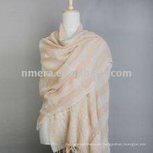 Bufanda / mantón / estola de lana mercerizada de rayas y arrugas de moda